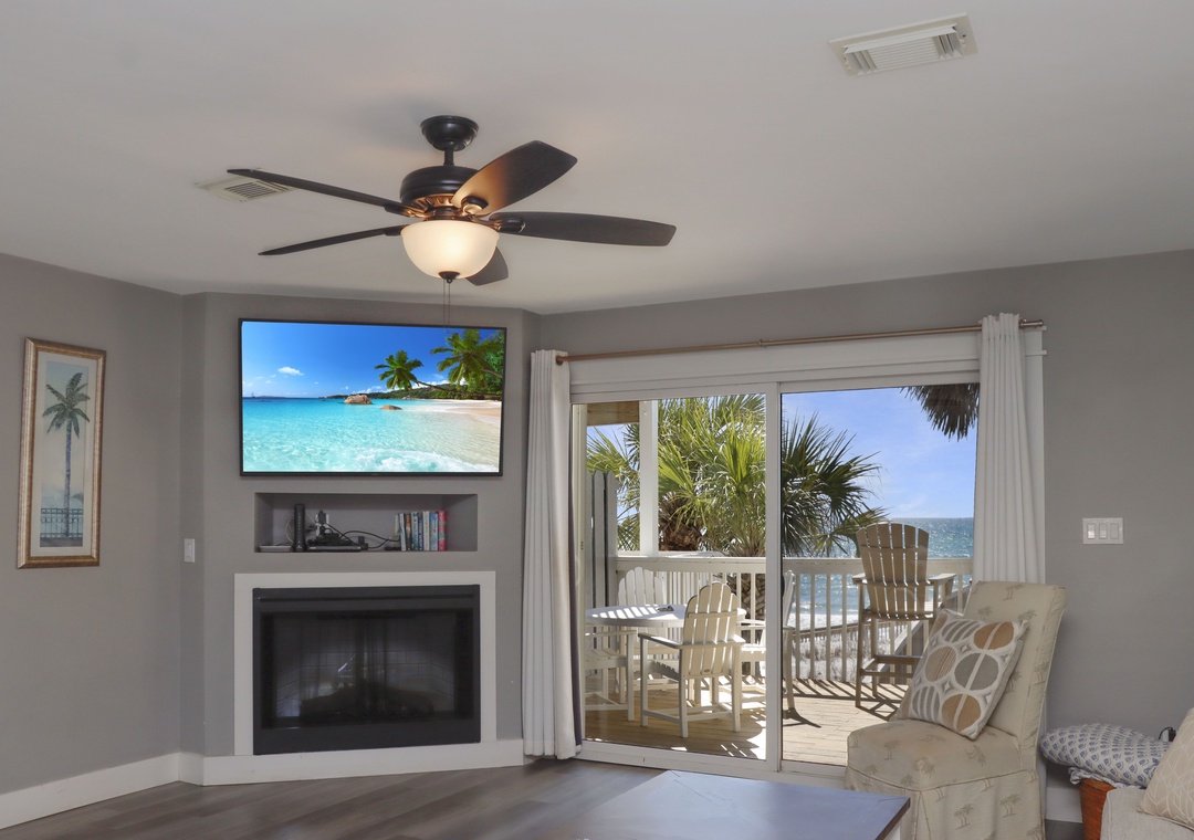 Living Room View onto Beach Front Deck