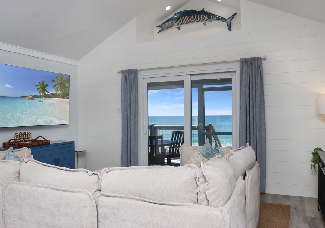Living Room and Beach Front Deck
