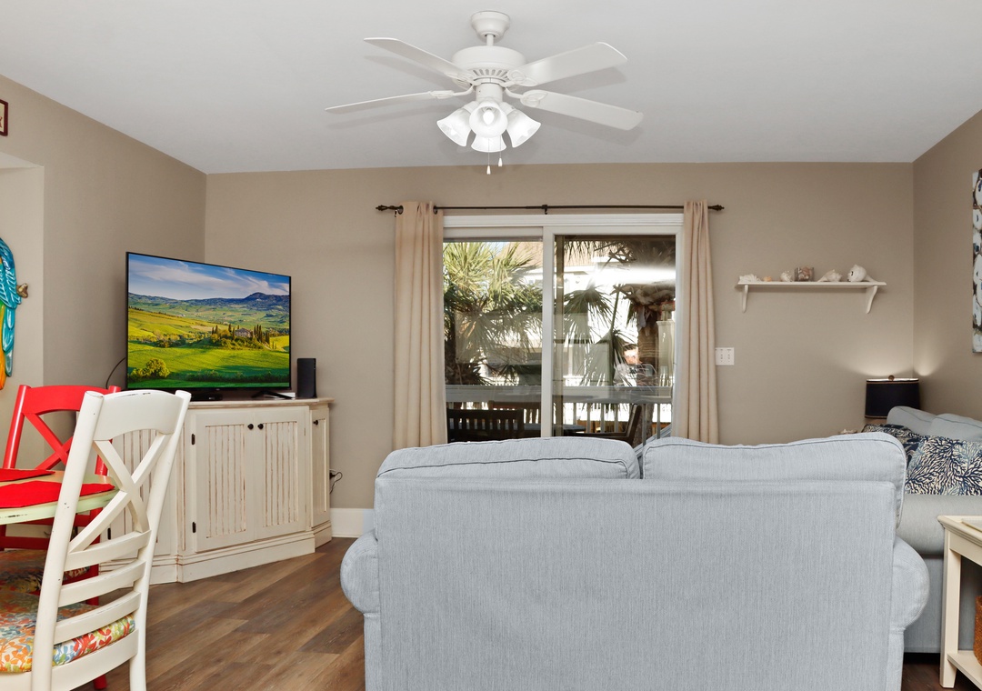 Living Area with View Onto Deck