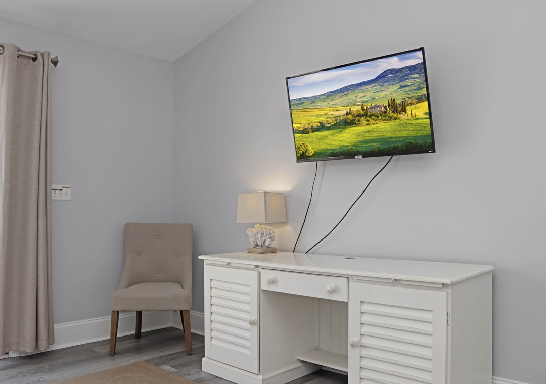 Bedroom 2 - Private Workspace and TV