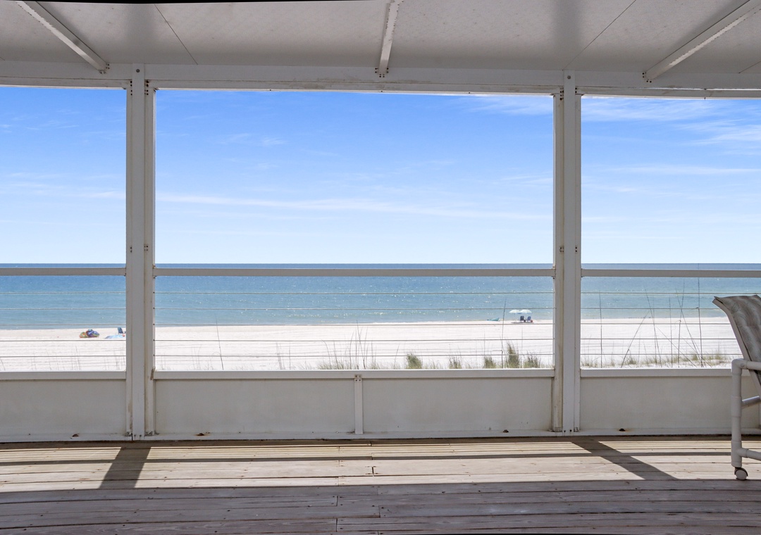 Beach Front Screened Deck View