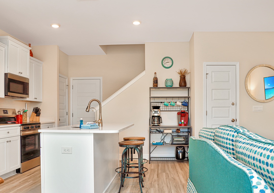 Kitchen Island and Coffee Bar