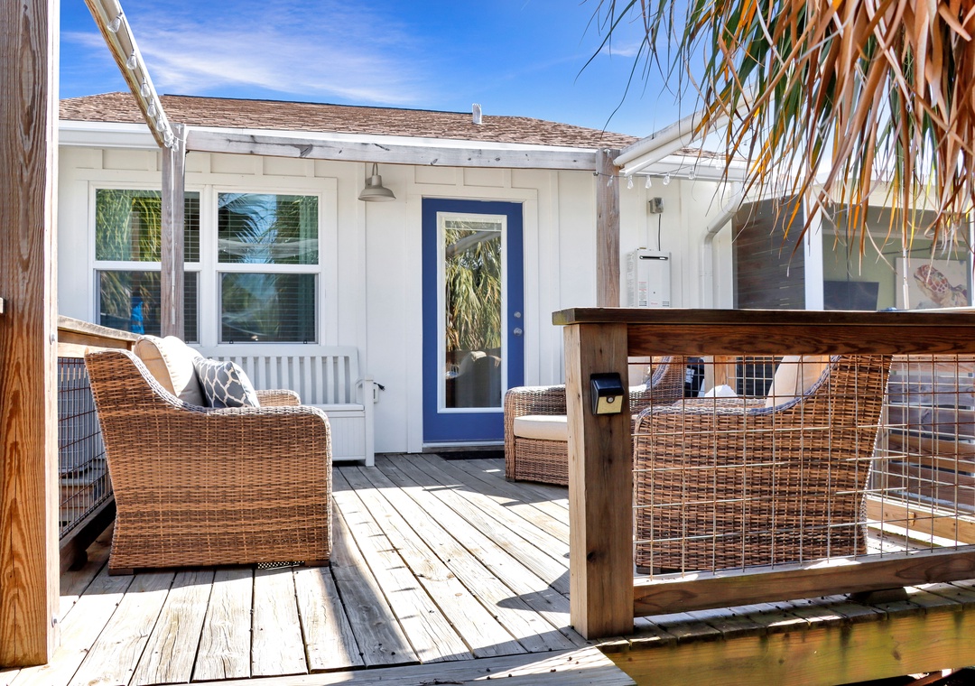 Back Deck with Door to Bedroom 2