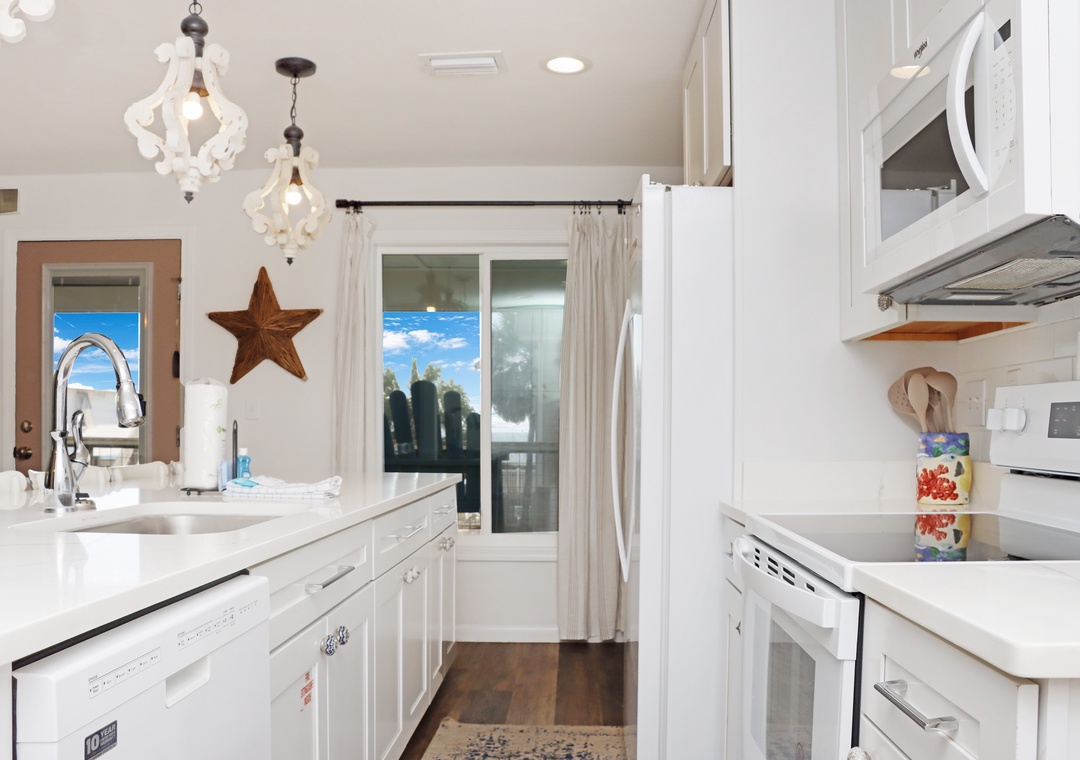 Kitchen with Beach View