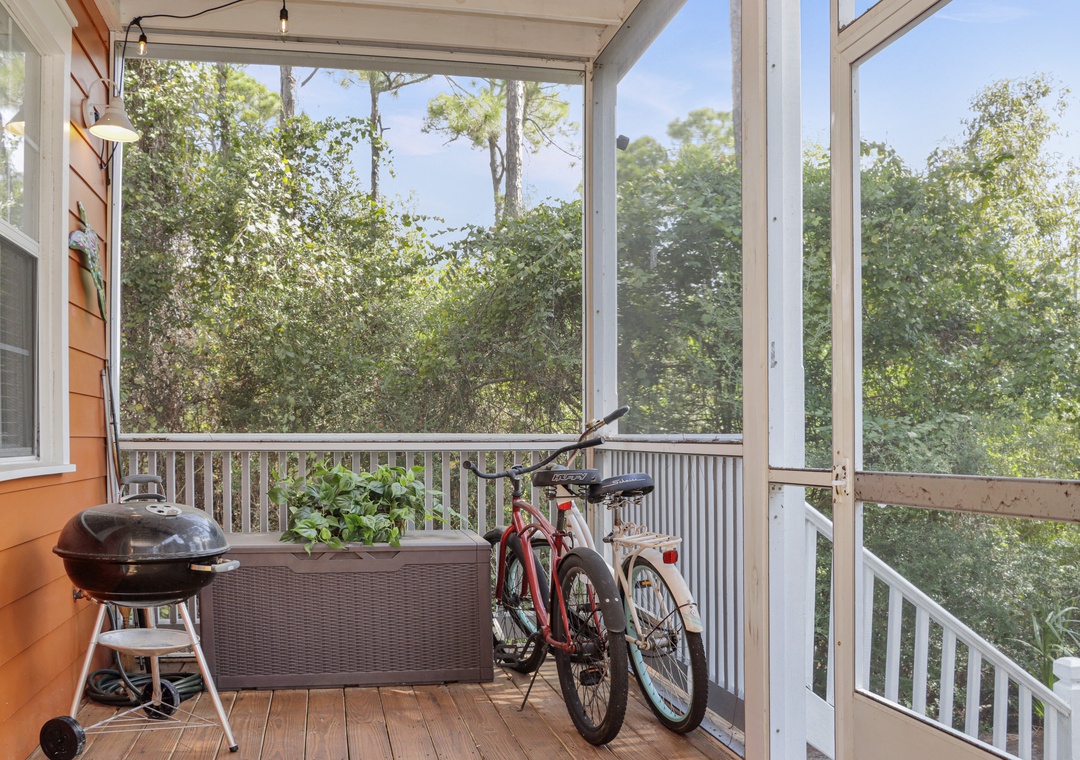 Screened Porch with Charcoal Grill