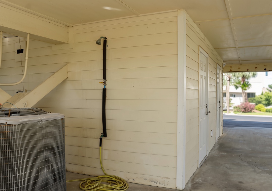 Outdoor Shower Under House