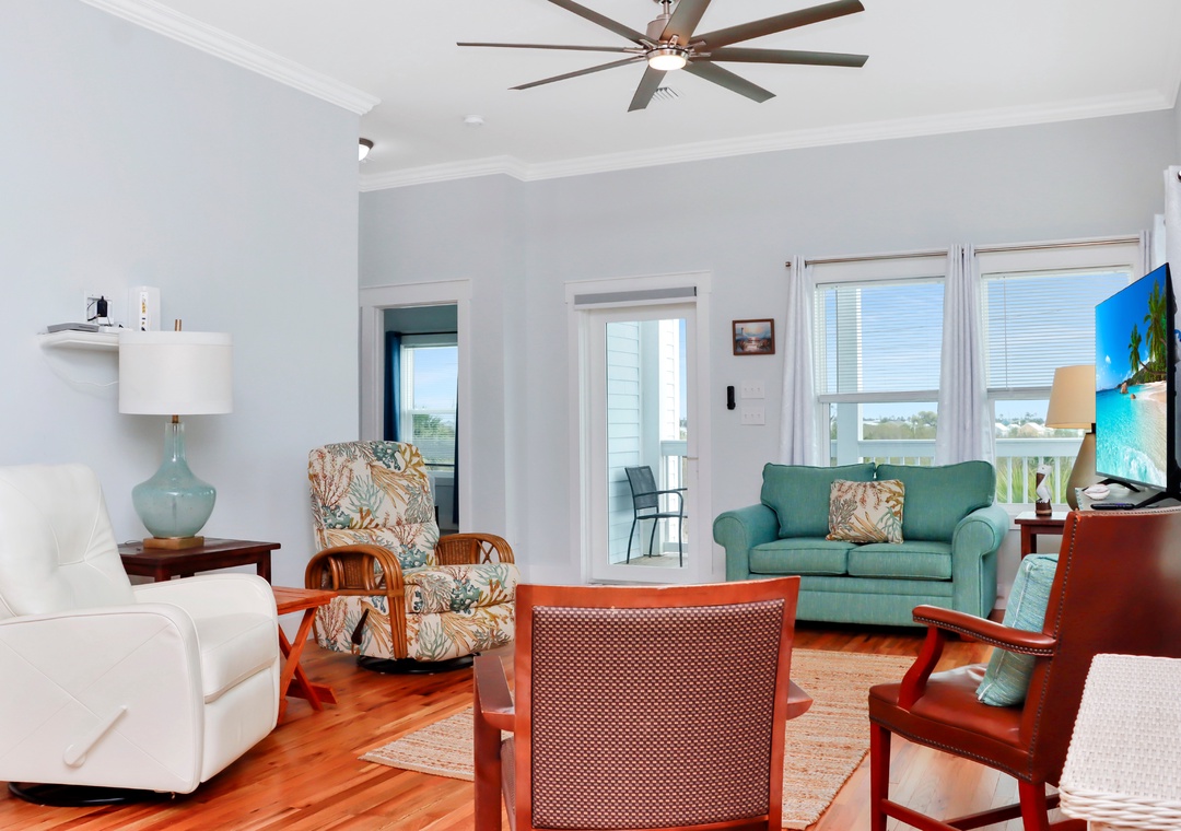 Living Room with Covered Deck