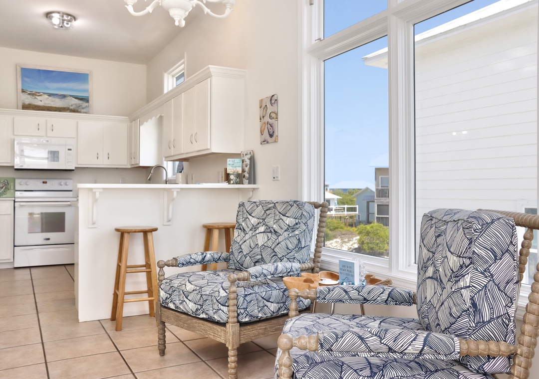 Sitting Area and Kitchen