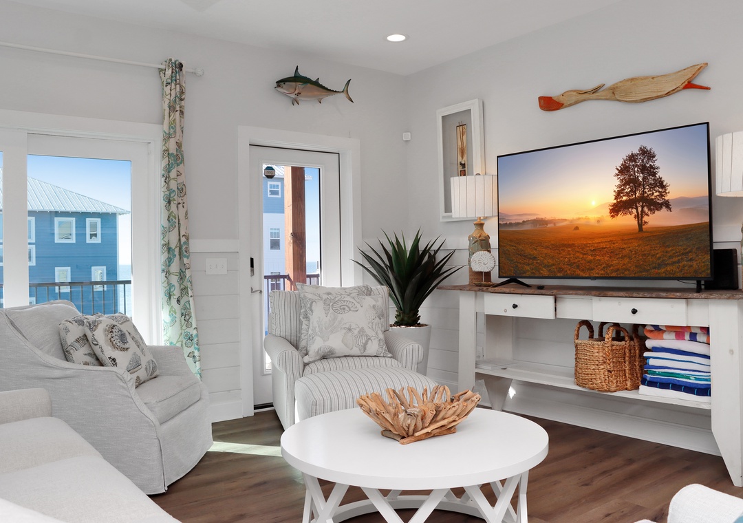 Living Room with Deck Entrance