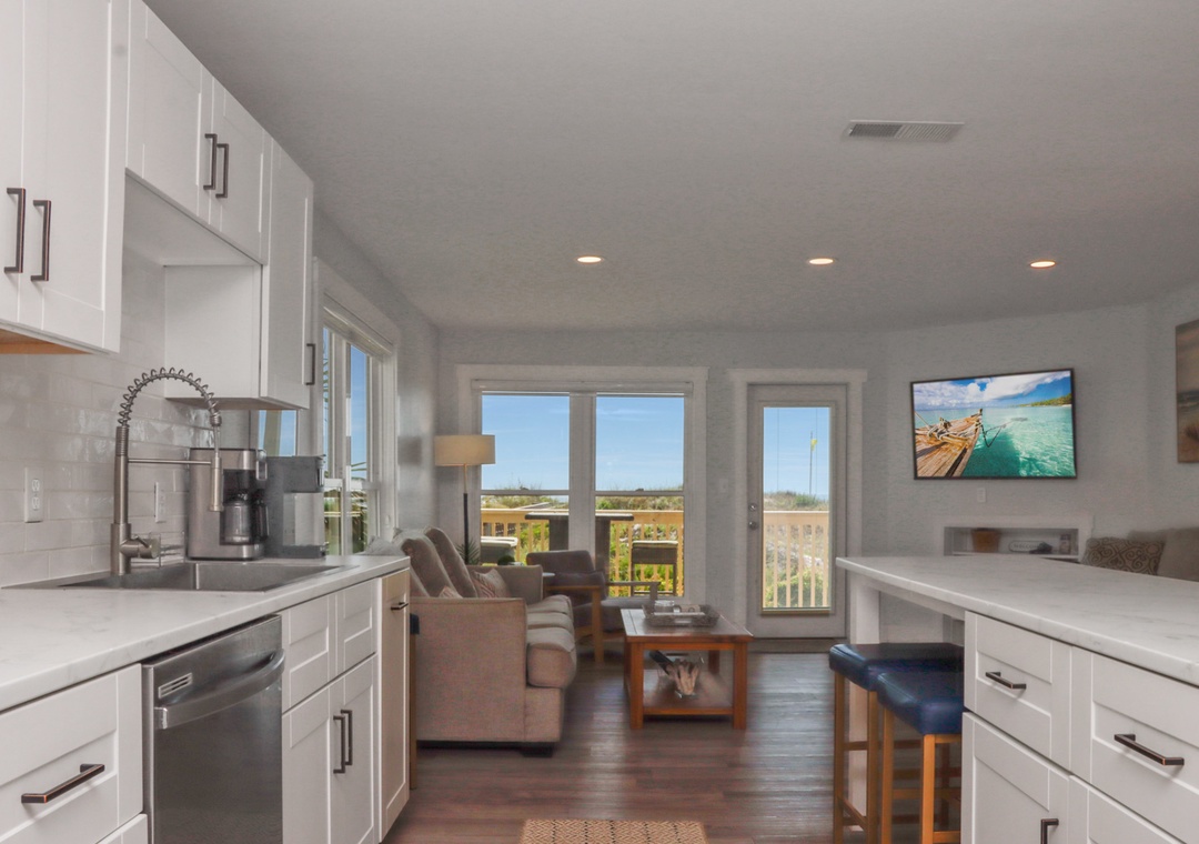 Kitchen with Beach View