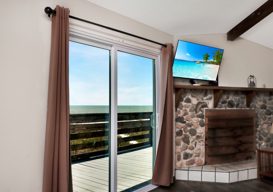 Living Room View onto Beach Front Deck