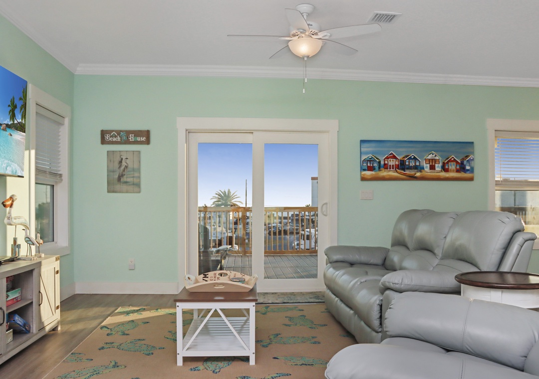 Living Room with View onto Deck