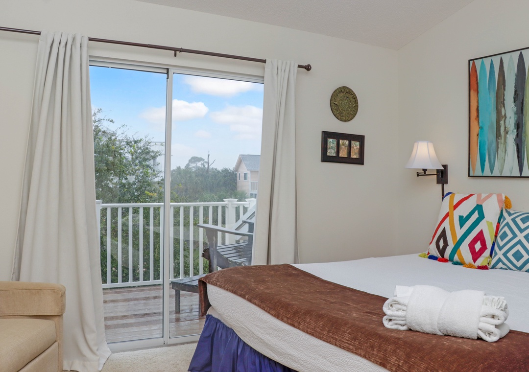 Bedroom 3 with View onto Open Deck