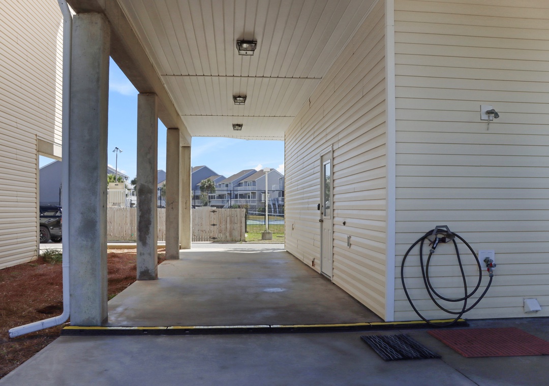 Outdoor Shower and Parking