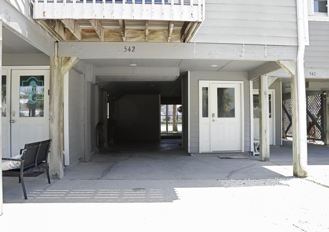 Covered Parking and Main Entrance