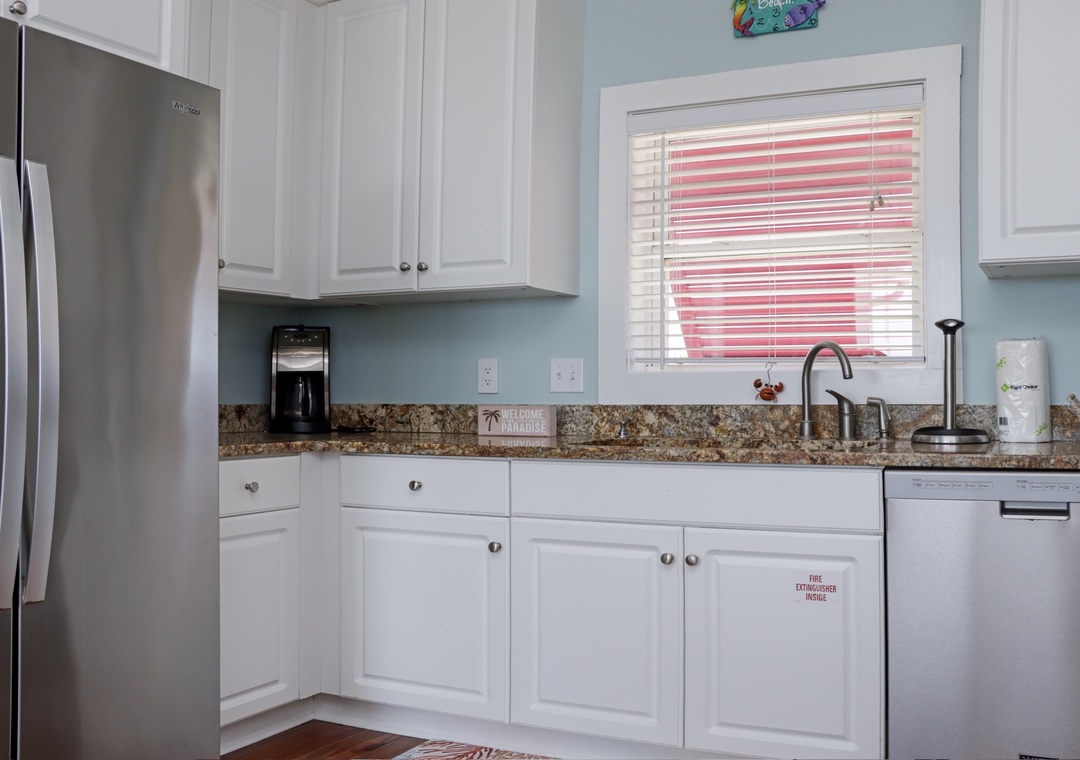 Kitchen with Large Refrigerator