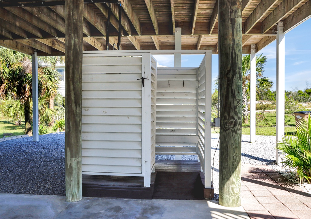 Outdoor Shower Under House