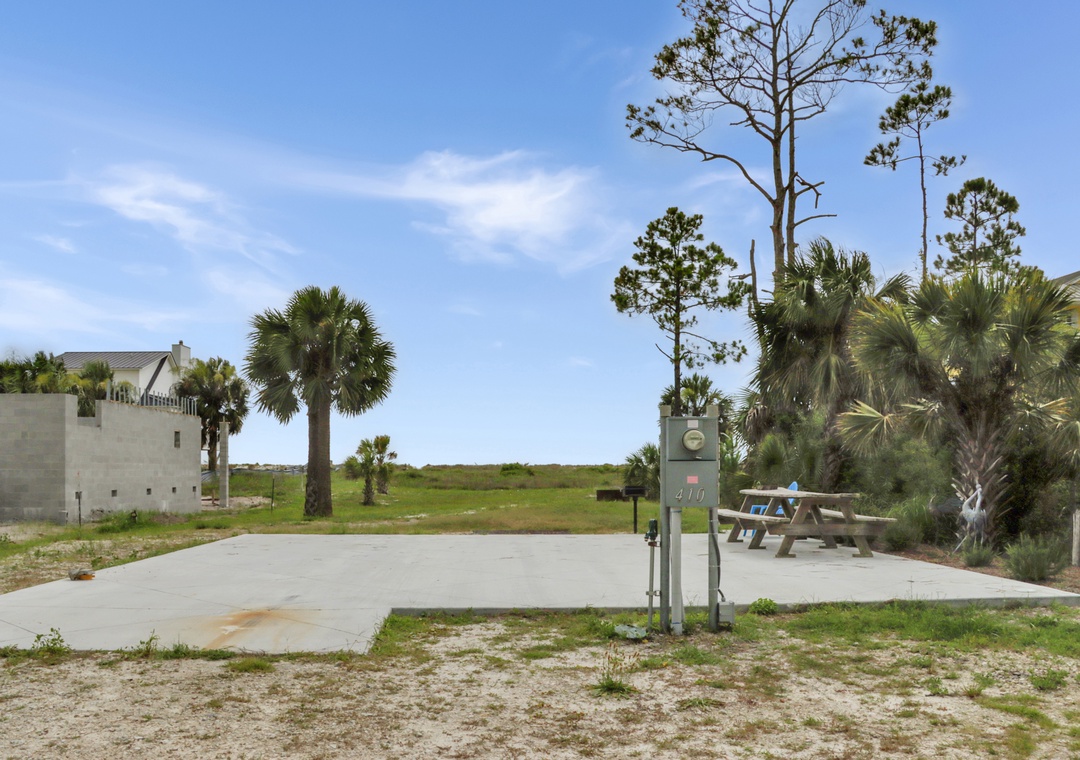 Concrete Pad with Utility Hook Ups