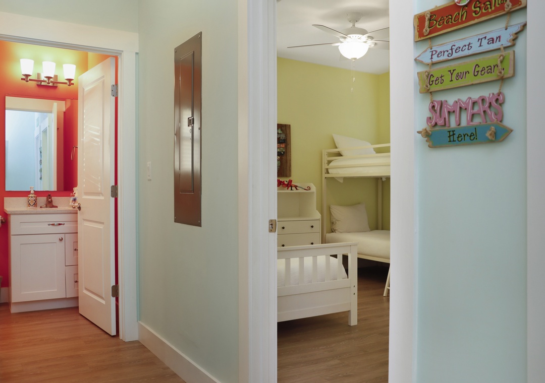 Top Floor Hallway with Bedrooms and Full Bath