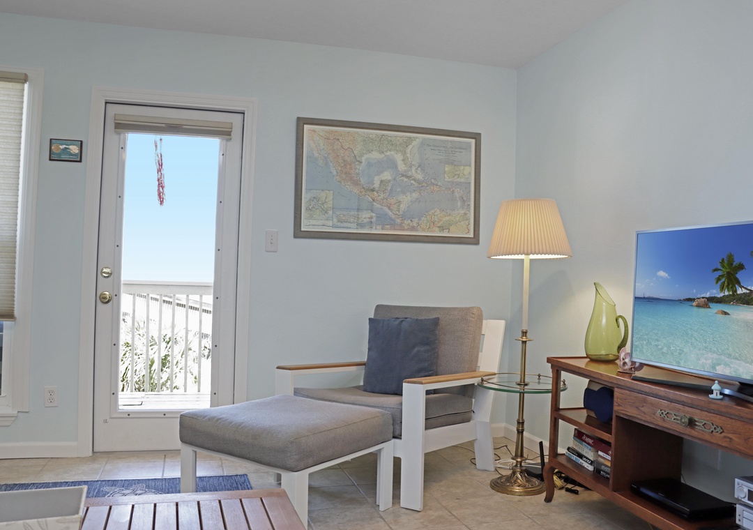 Beach Front Living Room with TV