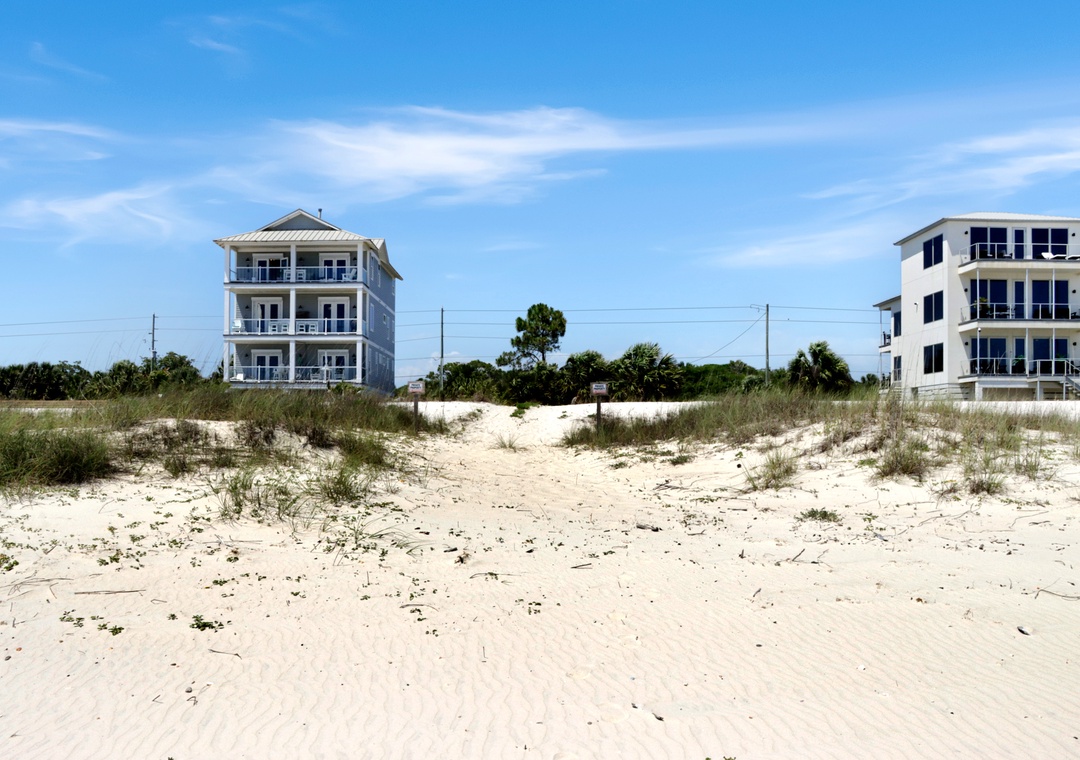 View from Beach to Walkway
