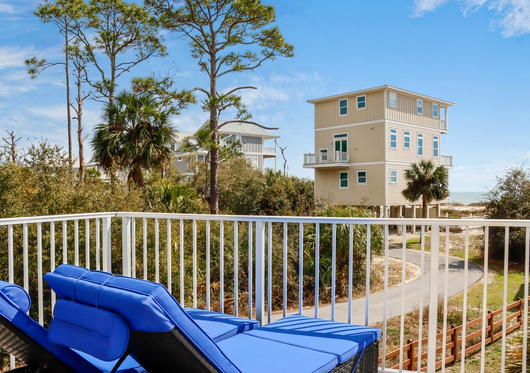 Beach View from Deck Loungers