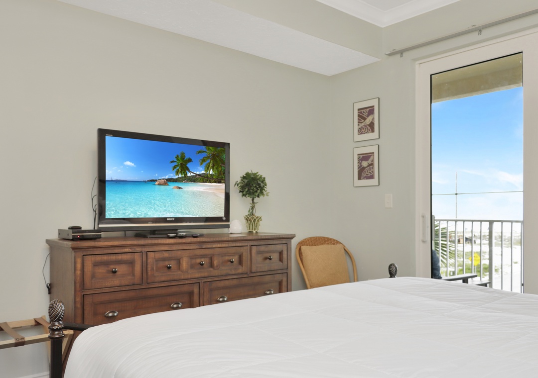 Master bedroom with TV