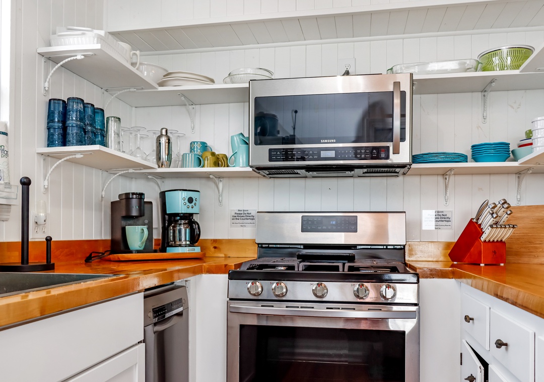 Kitchen with stainless steel appliances