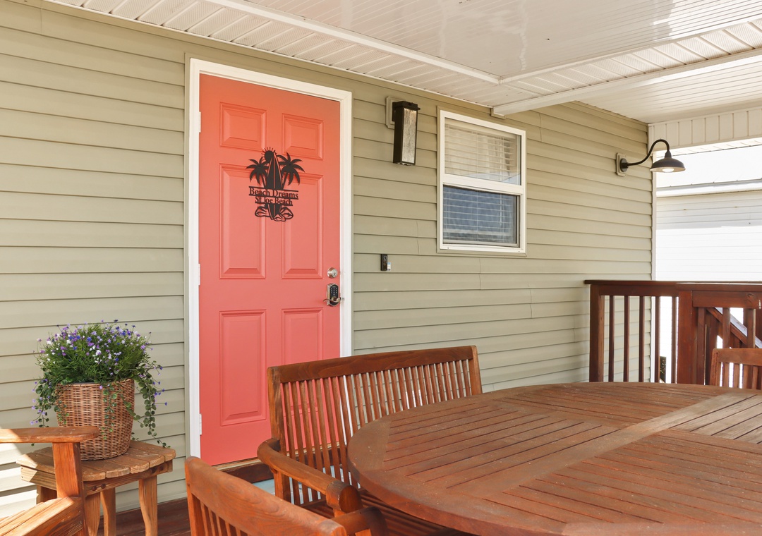 Main Entrance on Back Deck
