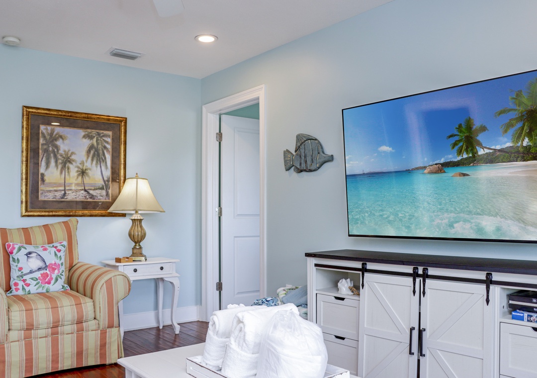 First Floor Living Area TV and Bedroom 2