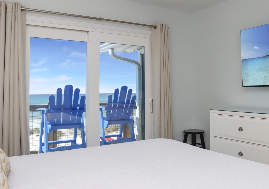 Bedroom 3 - Beach Front Deck and TV