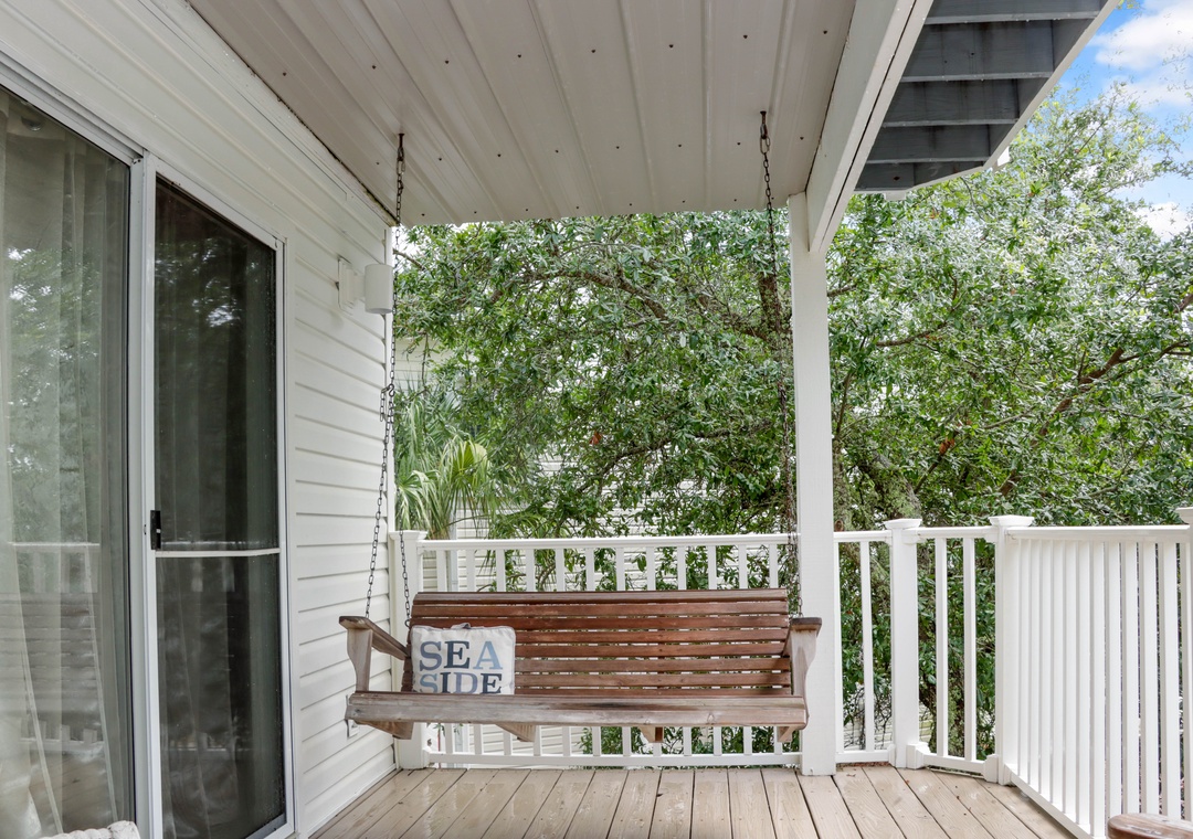 Bedroom 1 - Private Deck with Swing