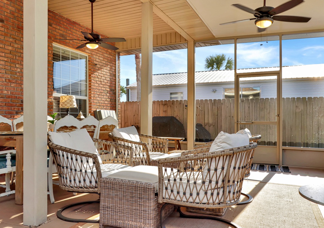 Lounging Area on Screened Porch