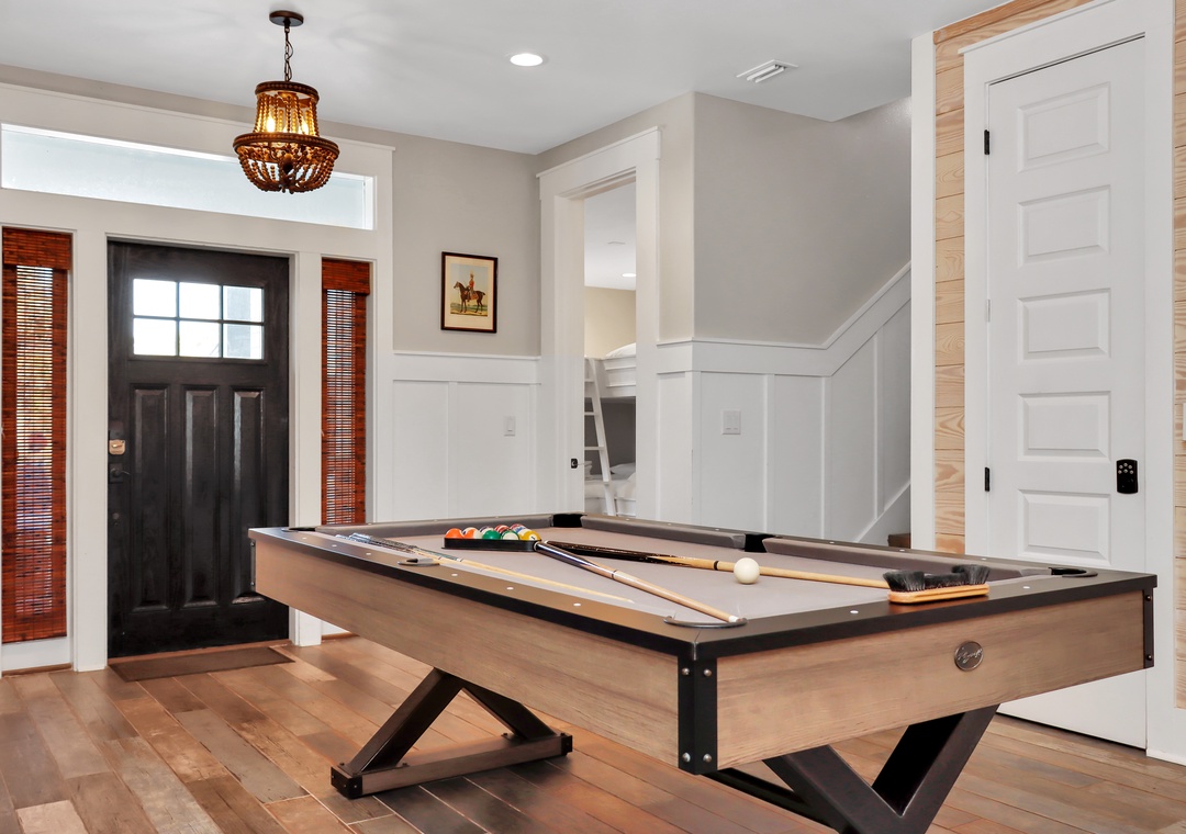 Pool Table and Bedroom 1