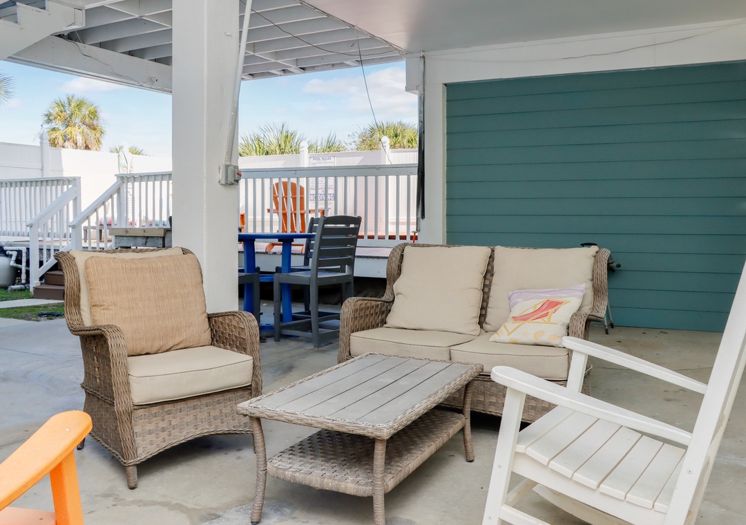 Sitting Area and Outdoor Dining Under House