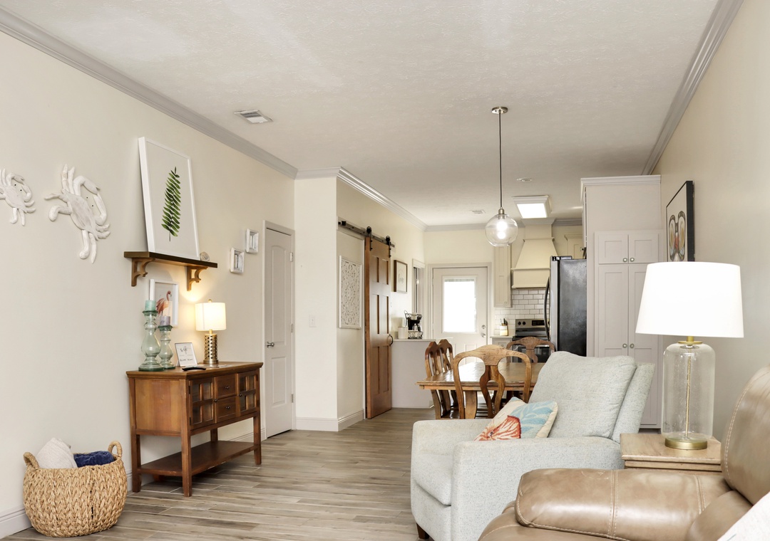 Living Room, Dining Area and Kitchen