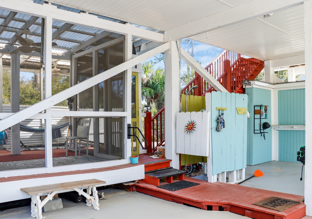 Outdoor Shower and Screened Porch