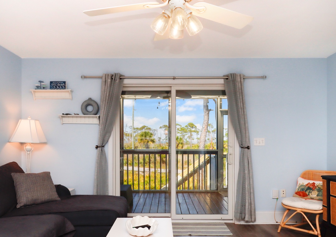 Living Room View onto Deck