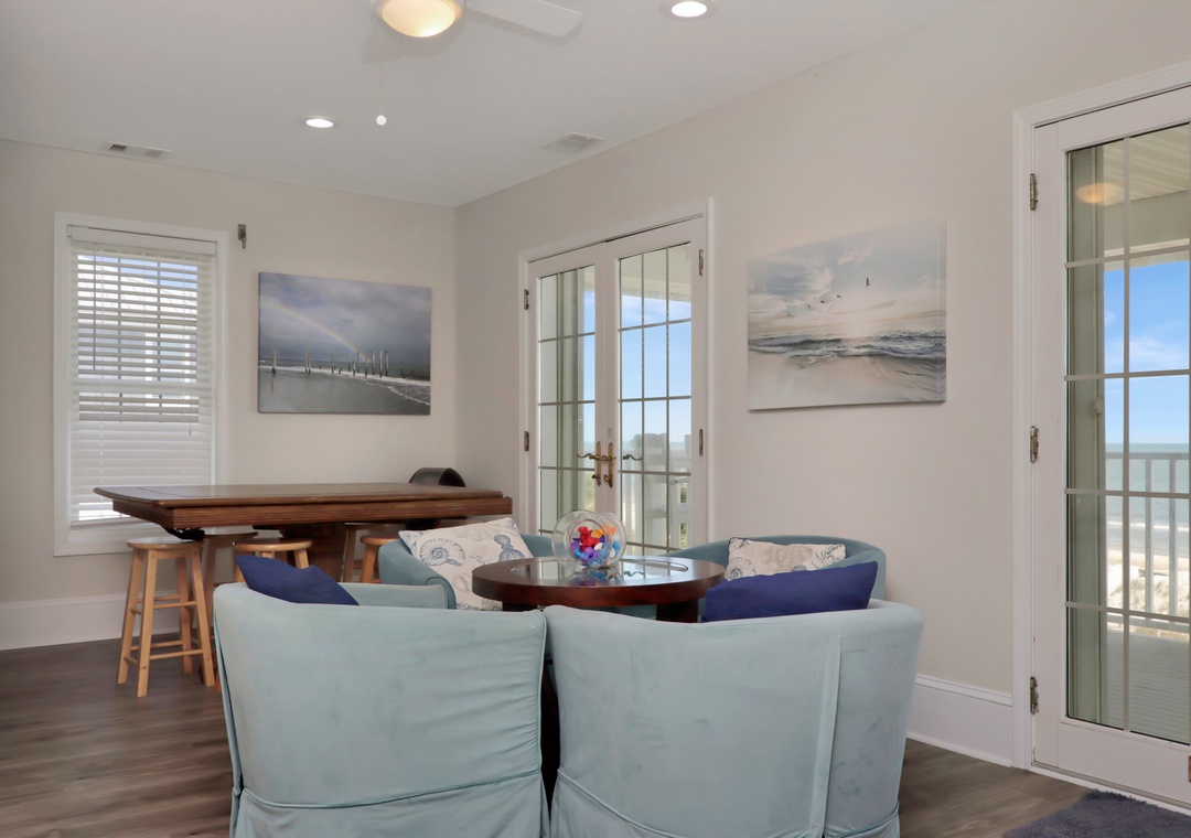 Bedroom 2 = Beach Front Lounging Area