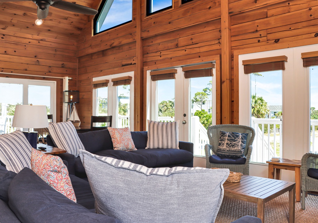 Living Room with Total Glass Front