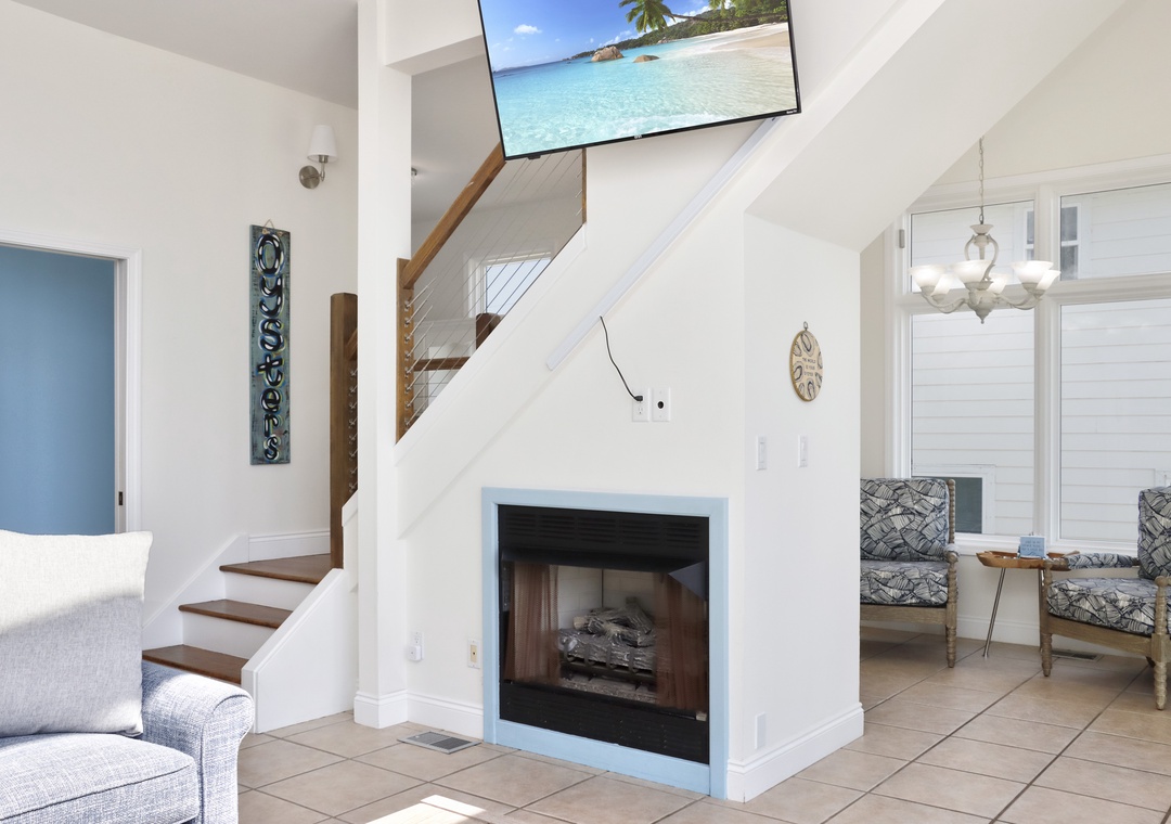 Living Room, Half Bath and Sitting Area