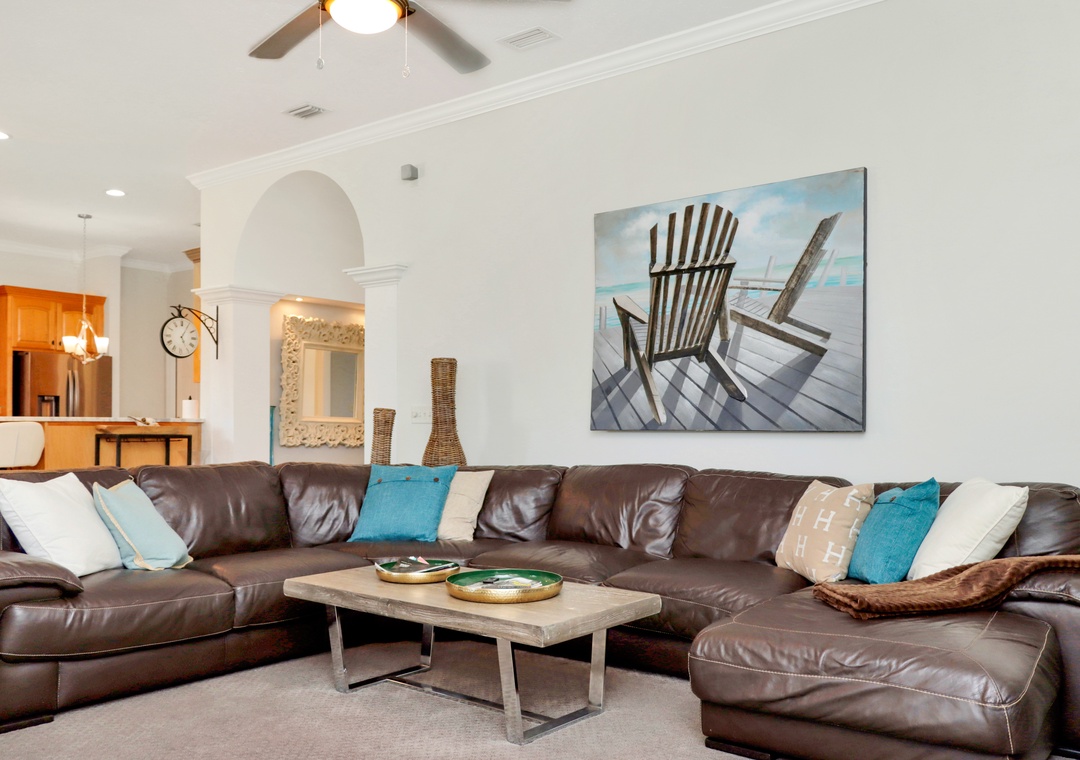 Living Room with Large Sectional Sofa