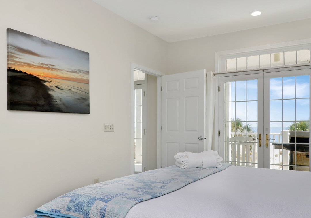 Bedroom 1 with Beach Front Deck