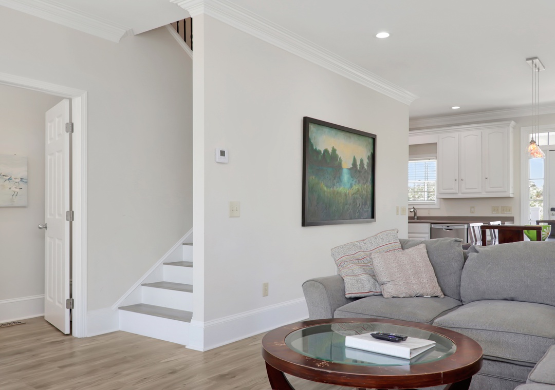 Living Room and Half Bathroom