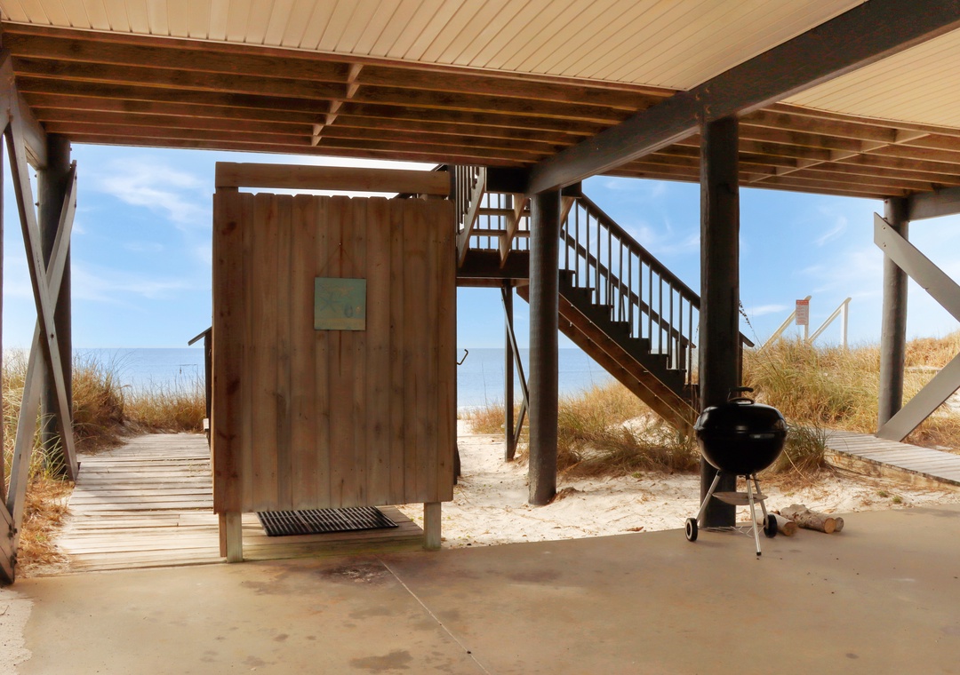 Outdoor Shower Under House