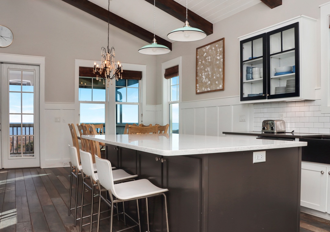Large Kitchen Island with Amazing Views