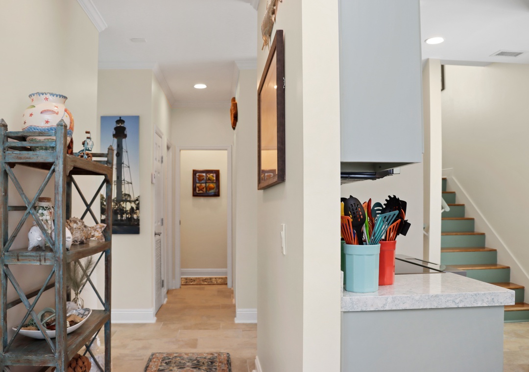 First Floor Kitchen and Half Bathroom