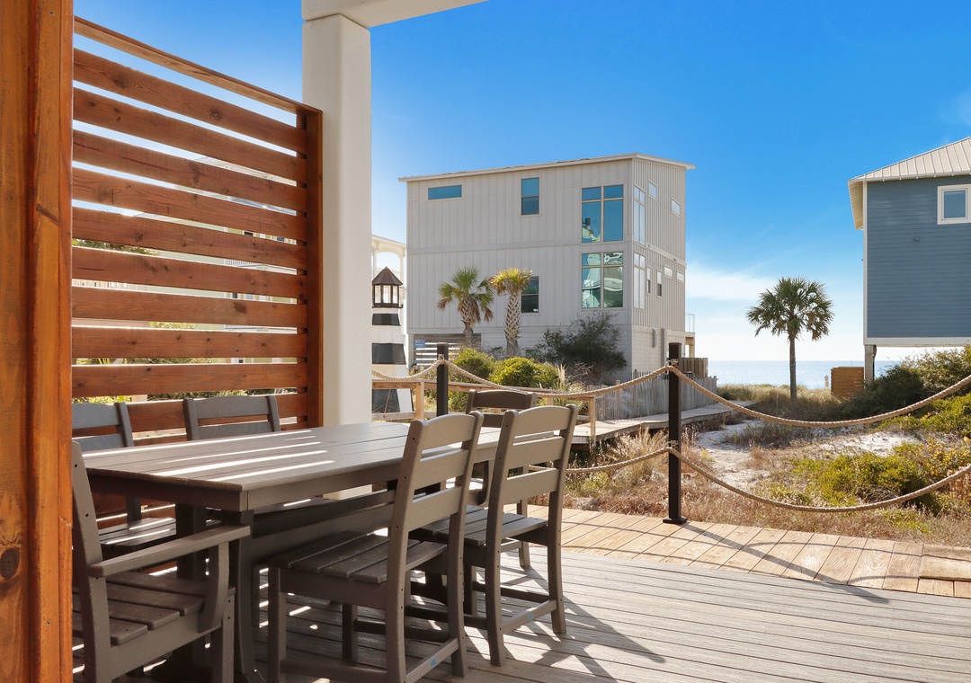 Outdoor Dining with a Beach View