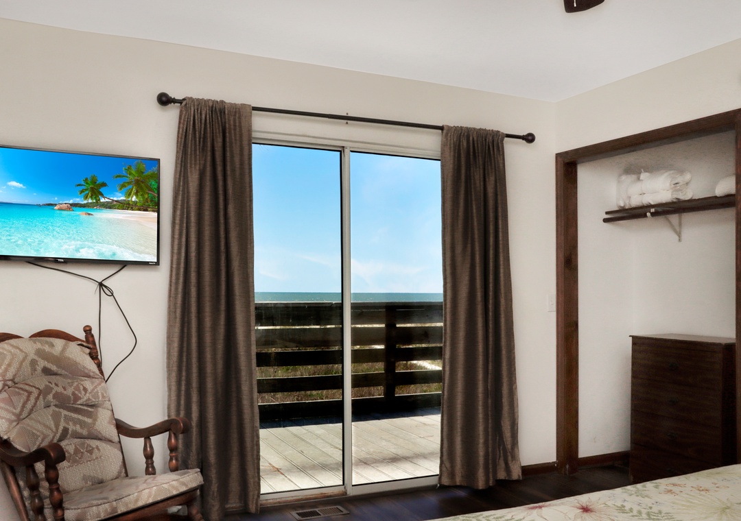 Bedroom 1 - TV and Beach View