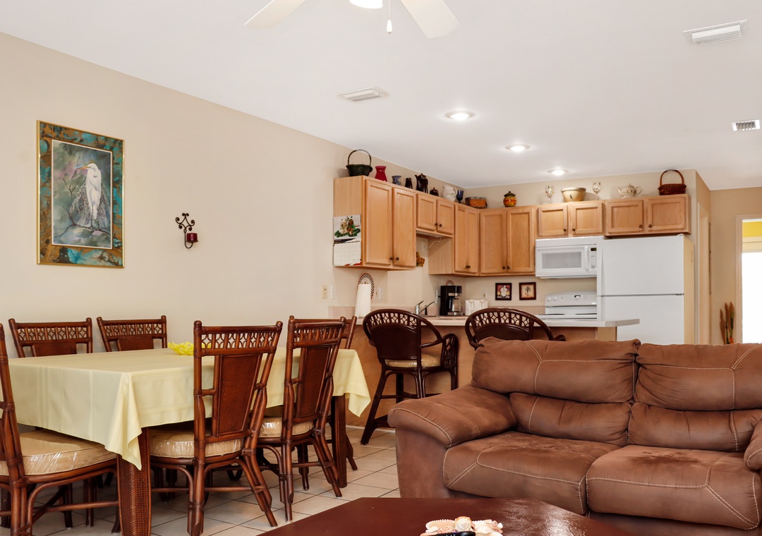 Living Room, Dining Area and Kitchen